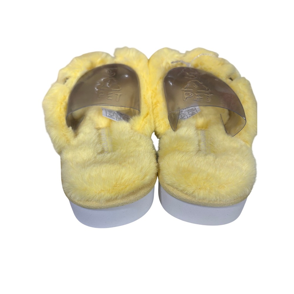 Koolaburra by UGG W Furr-ee Yellow Fuzzy Platform Slides Sandals Size 5 - Picture 4 of 5
